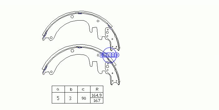 Sapatas de freio de tambor CHEVROLET C3500 Estate FMSI: 2157T-S452 2157AT-S656 OEM: 372379, OK-BS382R